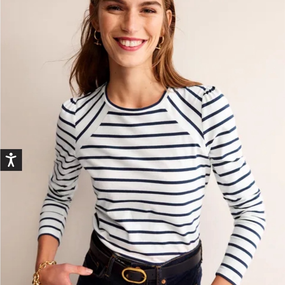 Boden Arabella stripe T-shirt blue and white